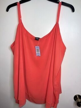 torrid Coral Layered Chiffon Cami Top